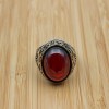 Mens Handmade Ring, Turkish Handmade Silver Men Ring, Ottoman Men Ring, Ruby Ring, Men's Jewelry, Gift for Him, 925k Sterling Silver Ring