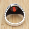 Turkish Handmade Ring, Men's Handmade Ring, Cubic Zircon, Ottoman Men's Ring, Ruby Ring, Men's Jewelry, Gift for Him, 925k Sterling Silver,