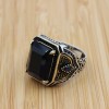 Sapphire Men's Ring, Turkish Handmade Silver Men's Ring, Mens Handmade Ring, Ottoman Ring, Men's Jewelry, Gift for Him, 925k Sterling Silver