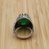 Emerald Men's Ring, Handmade Mens Ring, Turkish Handmade Silver Ring, Ottoman Men Ring, Men's Jewelry, Gift for Him, 925k Sterling Silver