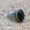 Emerald Men's Ring, Ottoman Men's Ring, Handmade Men's Ring, Turkish Ring, Oval Stone Ring, Men's Jewelry, Gift for Him, 925 Sterling Silver