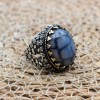 Agate Men's Ring, Ottoman Men's Ring, Handmade Men's Ring, Turkish Handmade Men's Ring, Men's Jewelry, Gift for Him, 925 Sterling Silver