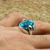 Men's Handmade Ring, Yemeni Ring, Turquoise Ring, Turkish Handmade Silver Men's Ring, Ottoman Men's Ring, Gift for Him, 925k Sterling Silver