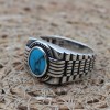 Turquoise Men's Ring, Handmade Ring, Turkish Handmade Silver Men Ring, Ottoman Ring, Men's Jewelry, Gift for Him, 925k Sterling Silver Ring Turquoise Men's Ring, Handmade Ring, Turkish Handmade Silver Men Ring, Ottoman Ring, Men's Jewelry, Gift for Him, 925k Sterling Silver Ring