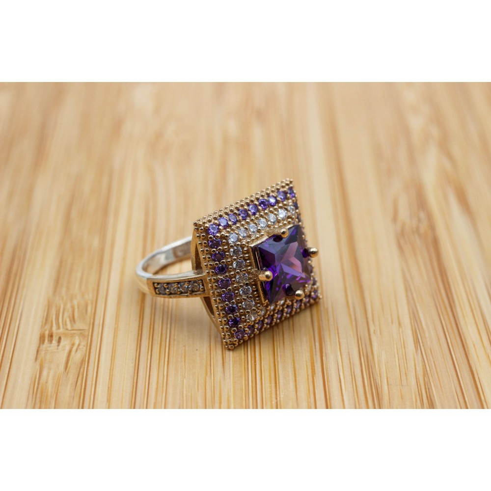Amethyst Ring, Handmade Women's Ring, Turkish Handmade, Silver Ladies Ring, Ottoman Ring, Authentic, Ladies Ring, 925k Sterling Silver Ring,