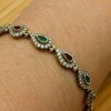 Emerald Ruby Bracelet, Ottoman Bracelet, Handmade Women Bracelet, Handmade Bangle Cuff, Ladies Bracelet, Gift For Her, 925k Sterling Silver,