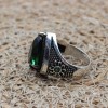 Emerald Men's Ring, Ottoman Men's Ring, Handmade Men's Ring, Turkish Handmade Men's Ring, Men's Jewelry, Gift for Him, 925 Sterling Silver