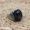 Men's Handmade Ring, Turkish Handmade Silver Men's Ring, Ottoman Men Ring, Onyx Ring, Men's Jewelry, Gift for Him, 925k Sterling Silver Ring