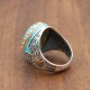 Turquoise Men's Ring, Handmade Ring, Turkish Handmade Silver Men Ring, Ottoman Ring, Men's Jewelry, Gift for Him, 925k Sterling Silver Ring Turquoise Men's Ring, Handmade Ring, Turkish Handmade Silver Men Ring, Ottoman Ring, Men's Jewelry, Gift for Him, 925k Sterling Silver Ring