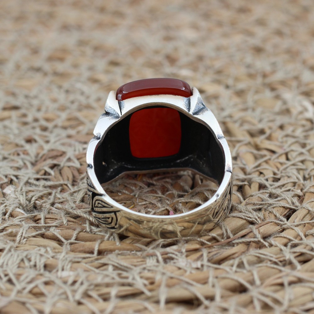 Turkish Handmade Silver Mens Ring, Men's Agate Ring, Handmade Ring, Ottoman Men Ring, Men's Jewelry, Gift for Him, 925k Sterling Silver Ring Turkish Handmade Silver Mens Ring, Men's Agate Ring, Handmade Ring, Ottoman Men Ring, Men's Jewelry, Gift for Him, 925k Sterling Silver Ring