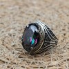 Mystic Topaz Men's Ring, Ottoman Men's Ring, Handmade Mens Ring, Turkish Handmade Mens Ring, Mens Jewelry, Gift for Him, 925 Sterling Silver