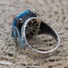 Mens Handmade Ring, Turkish Handmade Silver Men Ring, Ottoman Ring, Aquamarine Ring, Men's Jewelry, Gift for Him, 925k Sterling Silver Ring