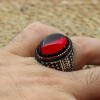 Ruby Men's Ring, Ottoman Men's Ring, Handmade Men's Ring, Turkish Handmade Men's Ring, Men's Jewelry, Gift for Him, 925 Sterling Silver