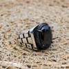 Turkish Handmade Silver Men's Ring, Men's Handmade Ring, Men's Ring, Onyx Men's Ring, Ottoman Mens Ring, Gift for Him, 925k Sterling Silver,