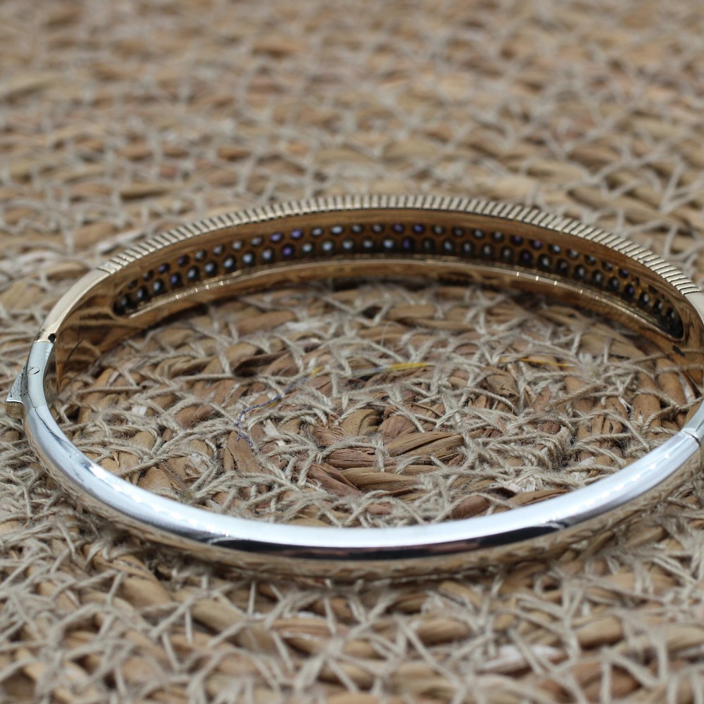 Amethyst Bracelet, Ottoman Bracelet, Handmade Bracelet, Bangle Cuff, Turkish Handmade, Bangle Bracelet, Gift for Her, 925k Sterling Silver