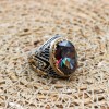 Mystic Topaz Ring, Handmade Ring, Turkish Handmade Silver Men Ring, Mystic Topaz Ring, Men's Jewelry, Gift for Him, 925k Sterling Silver Mystic Topaz Ring, Handmade Ring, Turkish Handmade Silver Men Ring, Mystic Topaz Ring, Men's Jewelry, Gift for Him, 925k Sterling Silver
