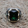Emerald Men's Ring, Ottoman Men's Ring, Handmade Men's Ring, Turkish Handmade Men's Ring, Men's Jewelry, Gift for Him, 925 Sterling Silver