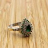 Emerald Ring, Ladies Ring, Handmade Women's Ring, Turkish Handmade Ring, Authentic Ring, Ottoman Ring, 925k Sterling Silver, Emerald Zircon