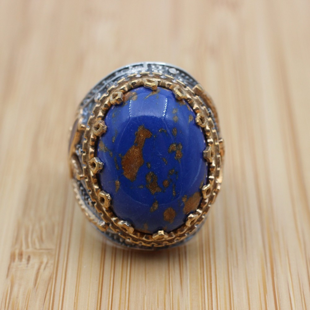 Mens Handmade Ring, Turkish Handmade Silver Men Ring, Ottoman Men Ring, Quartz Ring, Men's Jewelry, Gift for Him, 925k Sterling Silver Ring