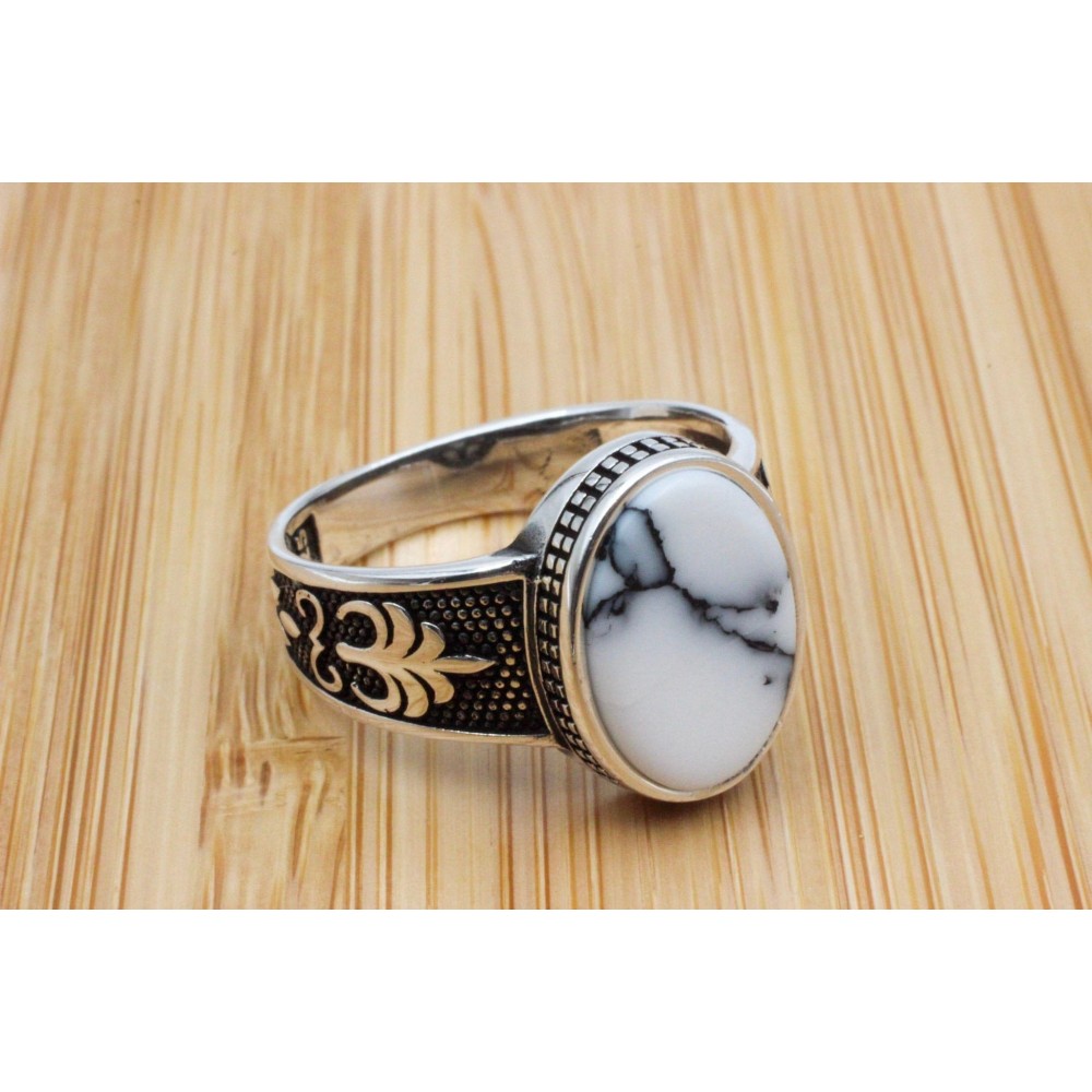 Agate Ring, Men's Handmade Ring, Turkish Handmade Silver Men Ring, Ottoman Men Ring, Men's Jewelry, Gift for Him, 925k Sterling Silver Ring,