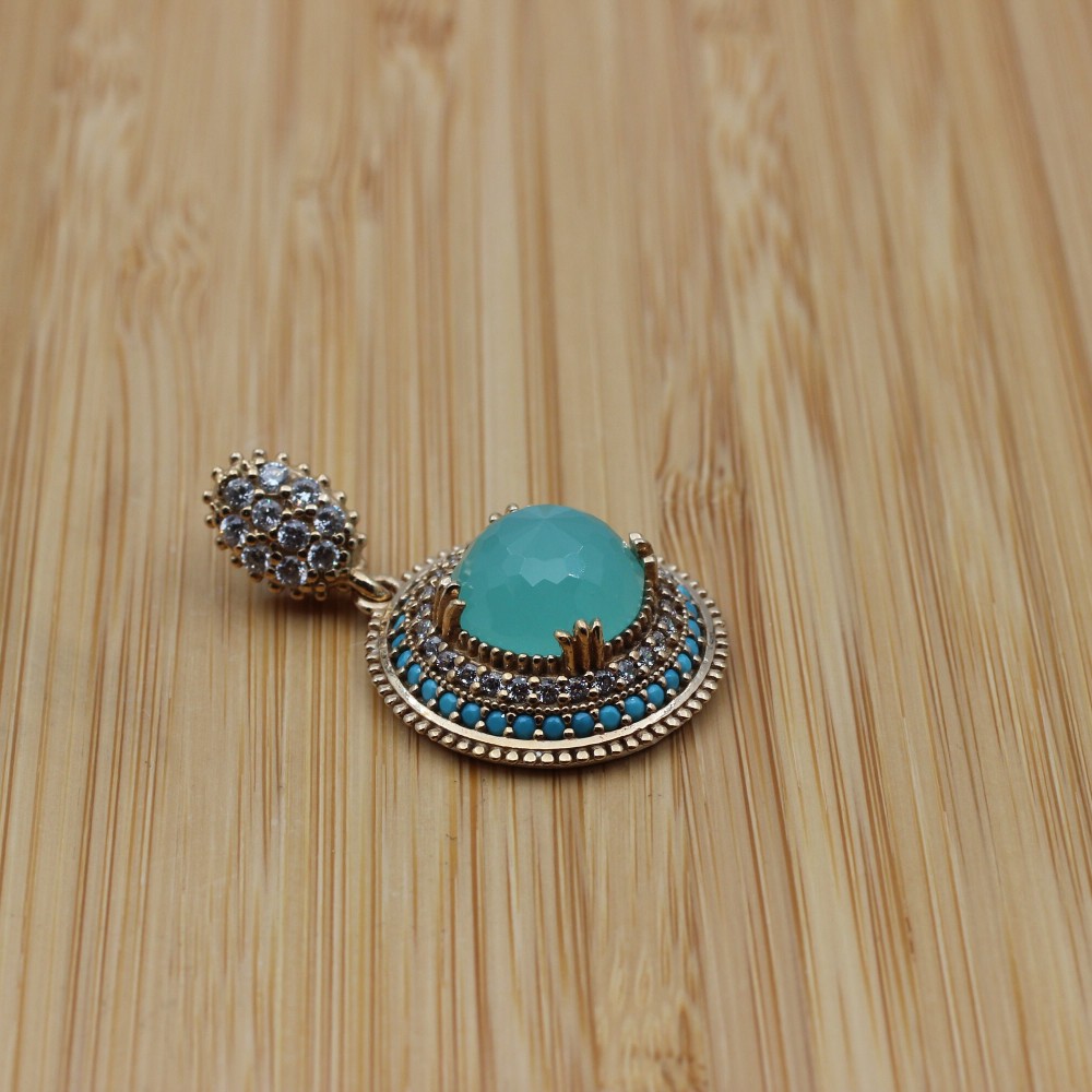 Jade Topaz Set, Authentic Set, Handmade Women Set, Turkish Handmade, Ladies Jewelry Set, Earring, Ladies Set, 925k Sterling Silver, Jewelry,