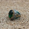 Emerald Men's Ring, Ottoman Men's Ring, Handmade Men's Ring, Turkish Handmade Men's Ring, Men's Jewelry, Gift for Him, 925 Sterling Silver