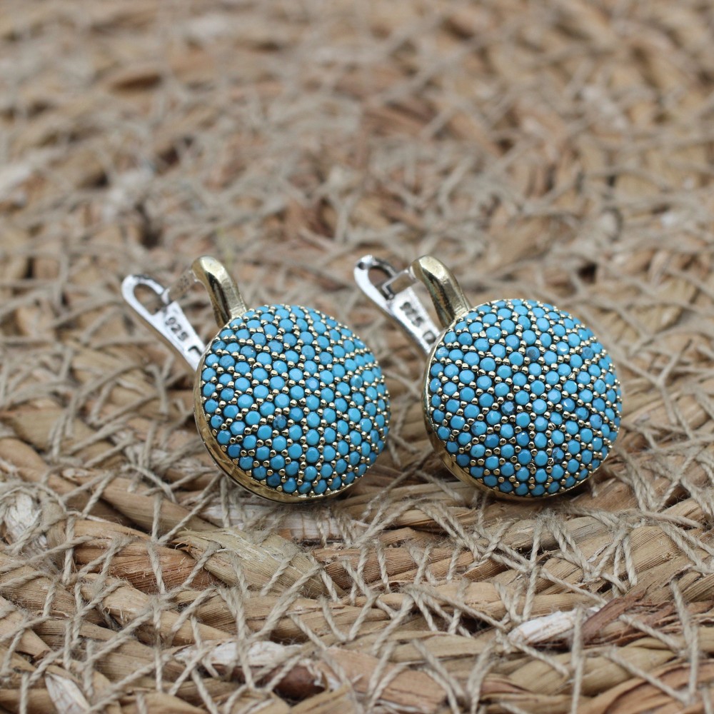 Turquoise Jewelry Set, Authentic Set, Handmade Set Women, Turkish Handmade, Ladies Jewelry Set, Earring, Ladies Set, 925k Sterling Silver