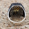 Citrine Men's Ring, Handmade Men's Ring, Turkish Handmade Ring, Ottoman Men's Ring, Men's Jewelry, Gift for Him, 925k Sterling Silver Ring