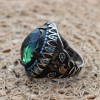 Tourmaline Men's Ring, Handmade Men's Ring, Turkish Handmade Ring, Ottoman Men's Ring, Men's Jewelry, Gift for Him, 925 Sterling Silver