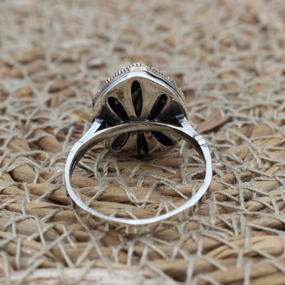 Zircon Ladies Ring, Handmade Women Ring, Turkish Handmade Silver Ladies Ring, Ottoman Ring, Ladies Ring, 925k Sterling Silver, Zircon Ring
