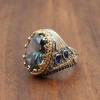 Mystic Topaz Men's Ring, Handmade Men's Ring, Turkish Handmade Ring, Silver Men's Ring, Men's Jewelry, Gift For Him, 925k Sterling Silver
