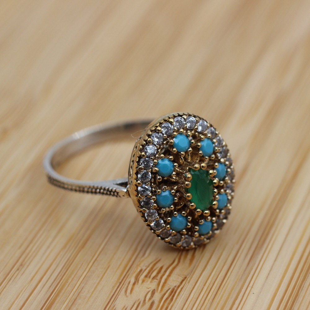 Emerald Set, Authentic Set, Handmade Set Women, Turkish Handmade, Ladies Jewelry Set, Earring, Pendant, Ladies Set, 925k Sterling Silver