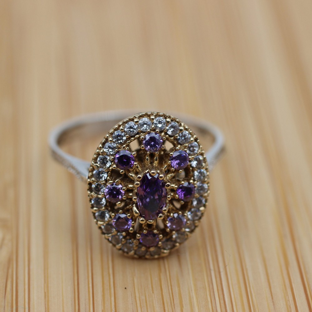Amethyst Ring, Handmade Women's Ring, Turkish Handmade, Silver Ladies Ring, Ottoman Ring, Authentic, Ladies Ring, 925k Sterling Silver Ring,