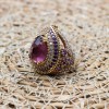 Amethyst Ring, Handmade Women's Ring, Turkish Handmade, Silver Ladies Ring, Ottoman Ring, Authentic, Ladies Ring, 925k Sterling Silver Ring,