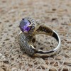 Amethyst Ring, Zircon Ring, Ladies Ring, Handmade Women's Ring, Turkish Handmade Ring, Authentic Ring, 925 Sterling Silver, Adjustable Ring,