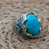 Turquoise Men's Ring, Ottoman Men's Ring, Handmade Men's Ring, Turkish Handmade Men's Ring, Men's Jewelry, Gift for Him, 925 Sterling Silver Turquoise Men's Ring, Ottoman Men's Ring, Handmade Men's Ring, Turkish Handmade Men's Ring, Men's Jewelry, Gift for Him, 925 Sterling Silver