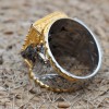 Onyx Men's Ring, Revolver Men's Ring, Turkish Handmade Men's Ring, Gold Plated Men Ring, Men's Jewelry, Gift for Him, 925 Sterling Silver