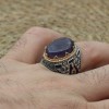 Amethyst Men's Ring, Mens Handmade Ring, Turkish Handmade Silver Men Ring, Ottoman Men Ring, Men Jewelry, Gift for Him, 925k Sterling Silver