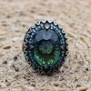 Tourmaline Men's Ring, Handmade Men's Ring, Turkish Handmade Ring, Ottoman Men's Ring, Men's Jewelry, Gift for Him, 925 Sterling Silver