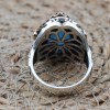 Mens Handmade Ring, Turkish Handmade Silver Men Ring, Ottoman Ring, Aquamarine Ring, Men's Jewelry, Gift for Him, 925k Sterling Silver Ring