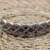 Amethyst Bracelet, Ottoman Bracelet, Handmade Bracelet, Bangle Cuff, Turkish Handmade, Bangle Bracelet, Gift for Her, 925k Sterling Silver