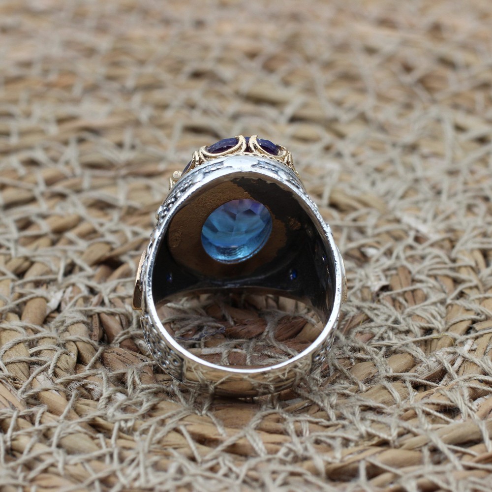 Tourmaline Men's Ring, Handmade Men's Ring, Turkish Handmade Men Ring, Ottoman Men's Ring, Men's Jewelry, Gift for Him, 925 Sterling Silver Tourmaline Men's Ring, Handmade Men's Ring, Turkish Handmade Men Ring, Ottoman Men's Ring, Men's Jewelry, Gift for Him, 925 Sterling Silver