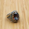 Mystic Topaz Men's Ring, Handmade Men's Ring, Turkish Handmade Ring, Silver Men's Ring, Men's Jewelry, Gift for Him, 925k Sterling Silver