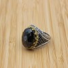 Turkish Handmade Silver Men's Ring, Men's Handmade Ring, Men's Ring, Onyx Men's Ring, Ottoman Mens Ring, Gift for Him, 925k Sterling Silver,