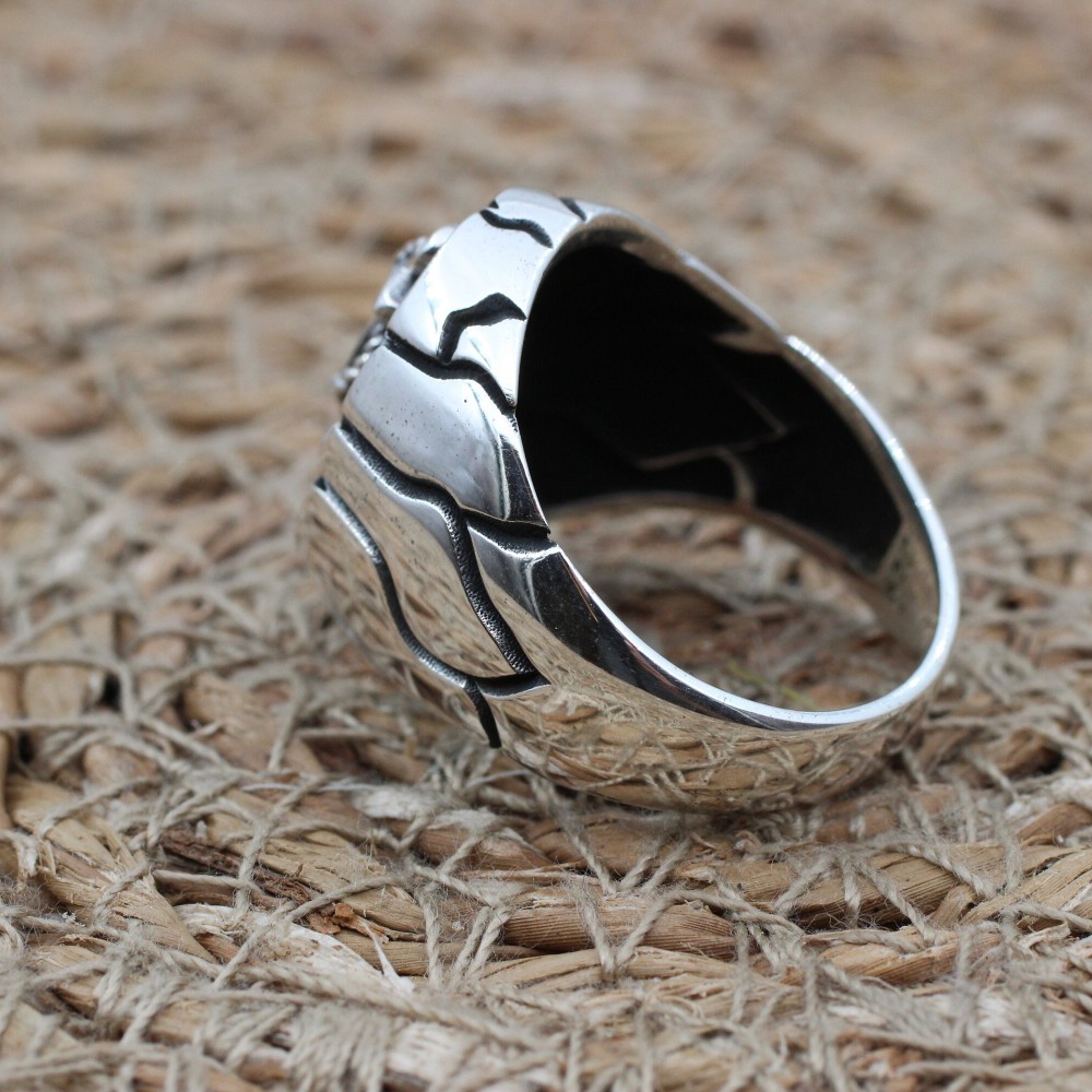 Sailor Men's Ring, Anchor Men Ring, Turkish Handmade, Silver Men Ring, Ottoman Ring, Men's Jewelry, Gift for Him, 925k Sterling Silver Ring