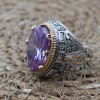 Amethyst Men's Ring, Mens Handmade Ring, Turkish Handmade Silver Men Ring, Ottoman Men Ring, Men Jewelry, Gift for Him, 925k Sterling Silver