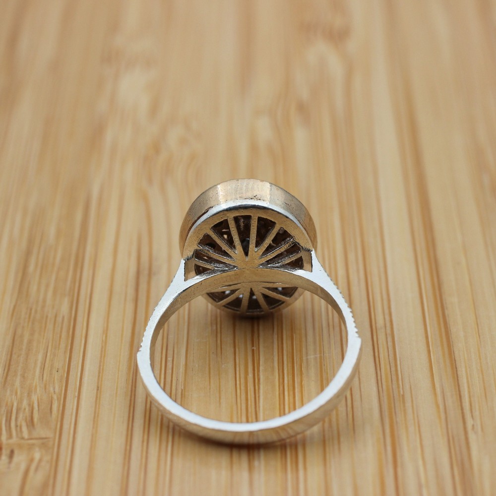 Aquamarine Ring, Handmade Women Ring, Turkish Handmade Silver Ladies Ring, Ottoman Ring, Ladies Ring, 925k Sterling Silver, Zircon Ring