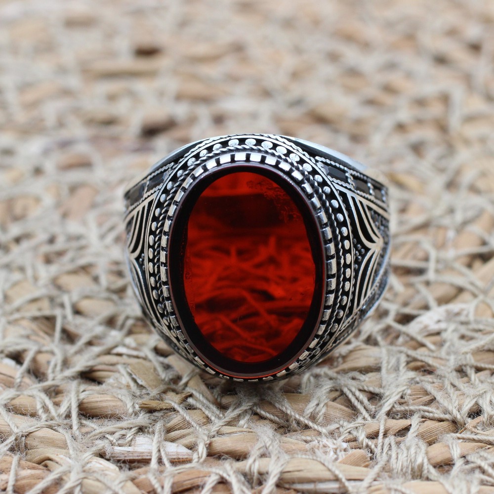 Men's Agate Ring, Handmade Ring, Turkish Handmade Silver Men Ring, Ottoman Men Ring, Men's Jewelry, Gift for Him, 925k Sterling Silver Ring Men's Agate Ring, Handmade Ring, Turkish Handmade Silver Men Ring, Ottoman Men Ring, Men's Jewelry, Gift for Him, 925k Sterling Silver Ring
