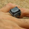 Onyx Ring, Men's Ring, Turkish Handmade Ring, Silver Men's Ring, Ottoman Men's Ring, Men's Jewelry, Gift for Him, 925k Sterling Silver