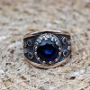 Sapphire Ladies Ring, Handmade Women's Ring, Authentic Ring, Turkish Handmade Ring, Ottoman Women Ring, Ladies Ring, 925k Sterling Silver
